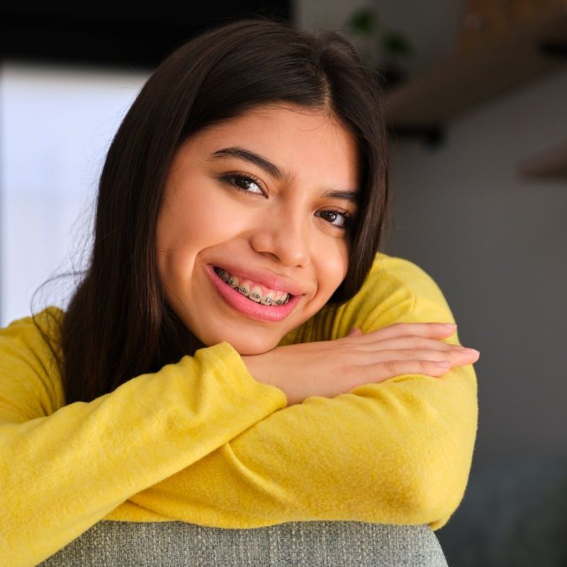 Smiling teen with braces in Sparks, Nevada