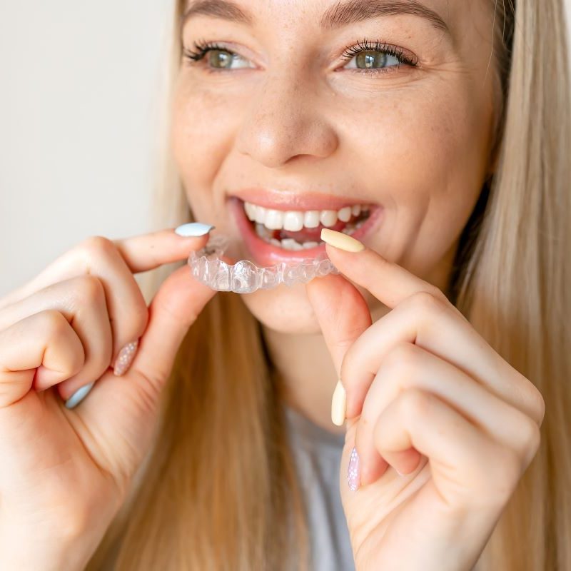 Woman with invisalign in Sparks, Nevada